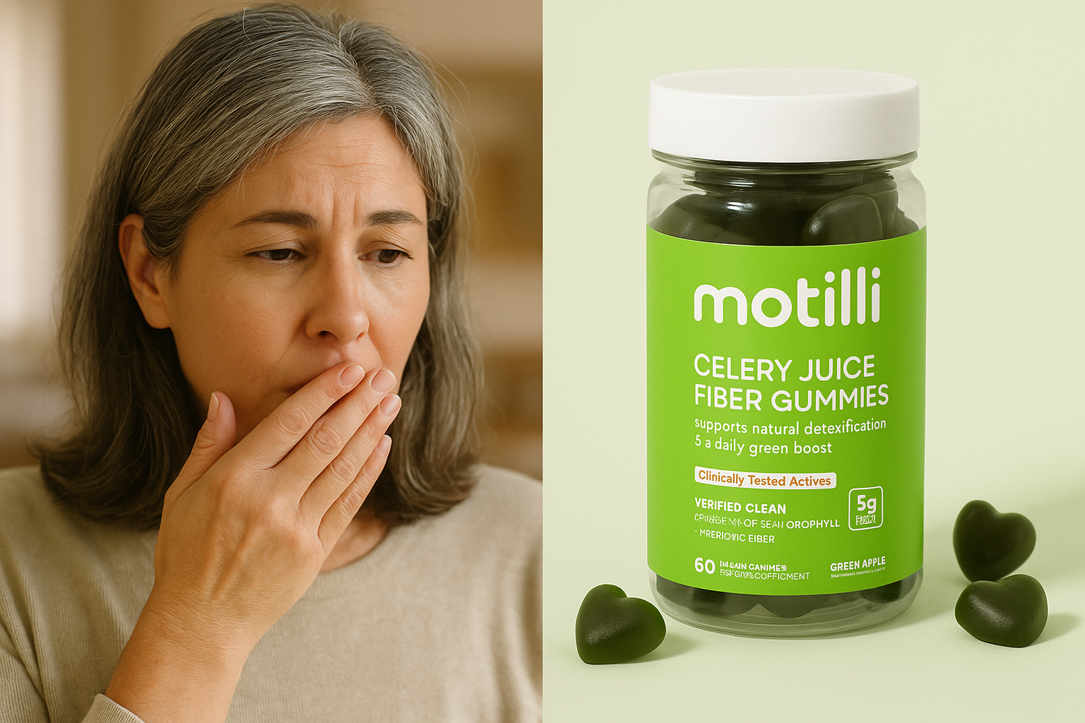 Sulfur burps stop at the source — woman with Motilli